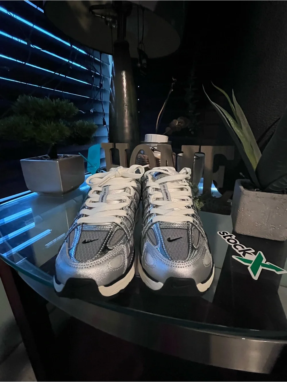 Nike Men’s Silver/White Running Sneakers